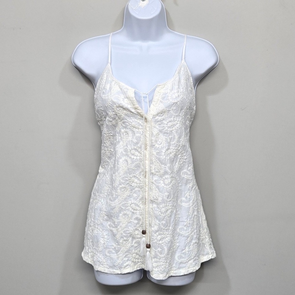 Laffaire Tunic Cami Top Large Romantic White Embroidered Cotton Fairy Layering‎
